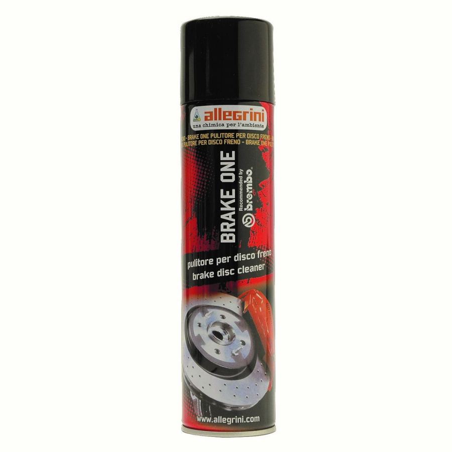 BRAKE ONE SPRAY (UN 1206,3,II) Detergente spray per la pulizia di residui di usura delle pastiglie, liquido freni, olio e grasso tipici dei sistemi frenanti a disco ed a tamburo.