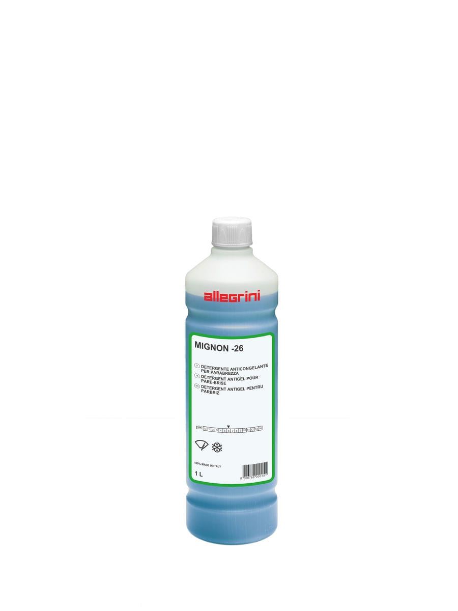 MIGNON -26 1 LITRO (UN 1219,3,II) Detergente ad elevata efficacia per cristalli di autoveicoli. Ideali in ogni stagione ed indispensabili in inverno.